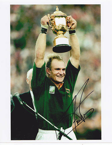 FRANCOIS PIENAAR SIGNED 1995 RWC PICTURE WITH COA
