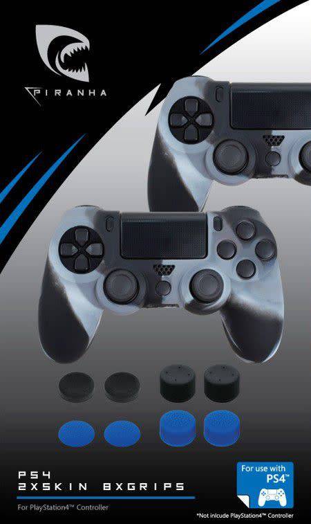 Set of 2x PS4 Controller skins & 8 grips PLUS 1x Konix Battery Pack - Shop soiled - Crazy R1 Auction
