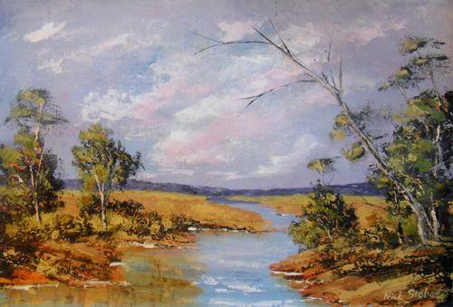 'Africa' Original signed acrylic (palette knife) by Nick Stobart.