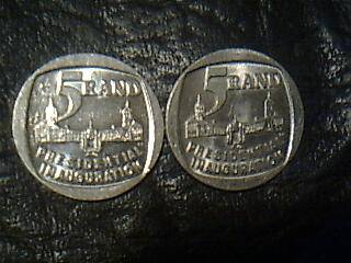 2 X 1994 INAUGURATION R5 COINS