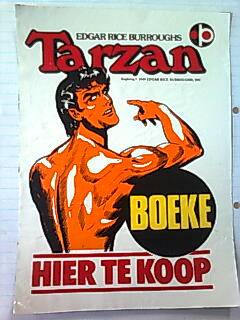 TARZAN BOEK HIER TE KOOP - VINTAGE STICKER
