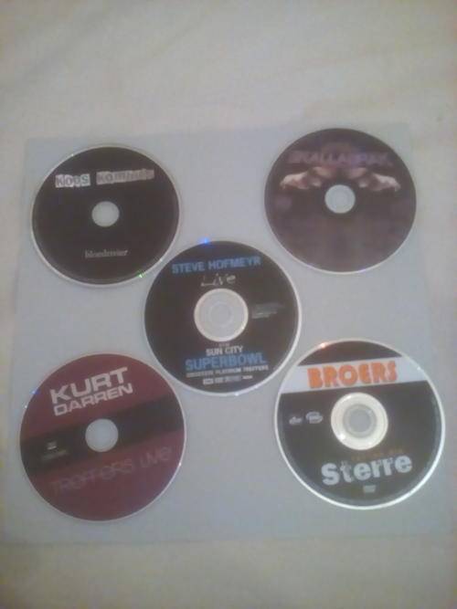 3 x AFRIKAANS Music D.V.D's & 2 music c.d's - 'see description - bid per dvd to take all 5