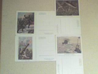Set of 4 postcards. Sold as lot of 4.
