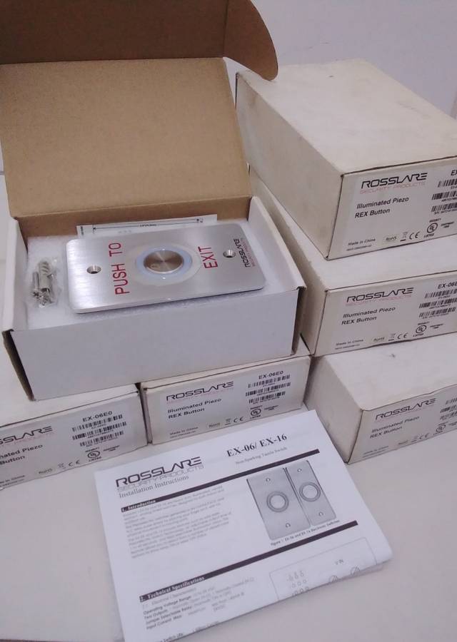 Rosslare EX-06E0 PUSH TO EXIT Illuminated Piezo Rex Button (BID PER PIECE)!!!