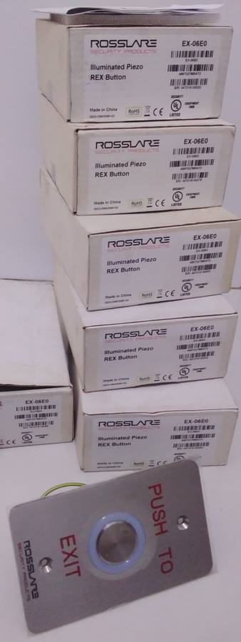 Rosslare EX-06E0 PUSH TO EXIT Illuminated Piezo Rex Button (BID PER PIECE)!!!