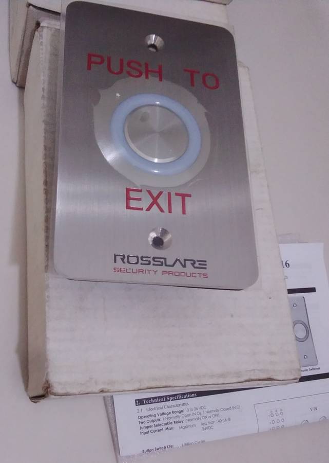 Rosslare EX-06E0 PUSH TO EXIT Illuminated Piezo Rex Button (BID PER PIECE)!!!