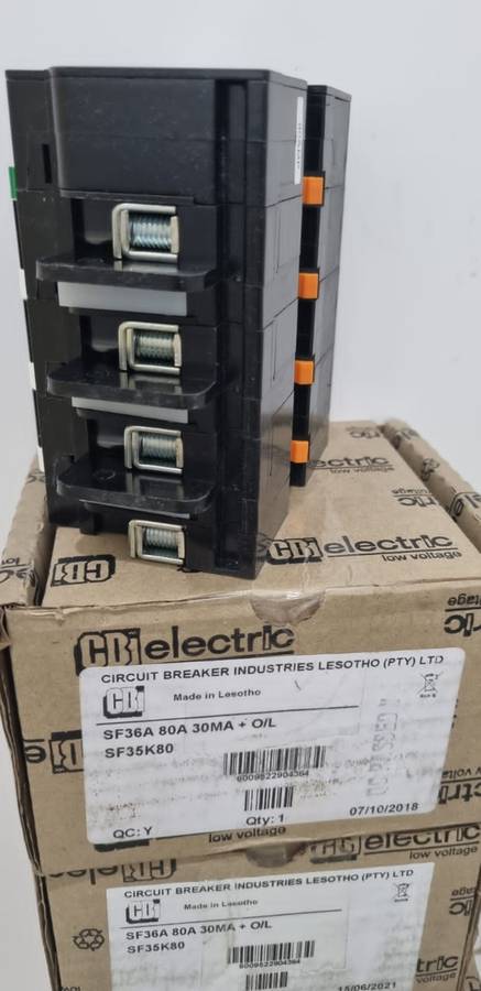 80A CBI SF35K80 Earth Leakage With Overload (BID PER PIECE)!!!