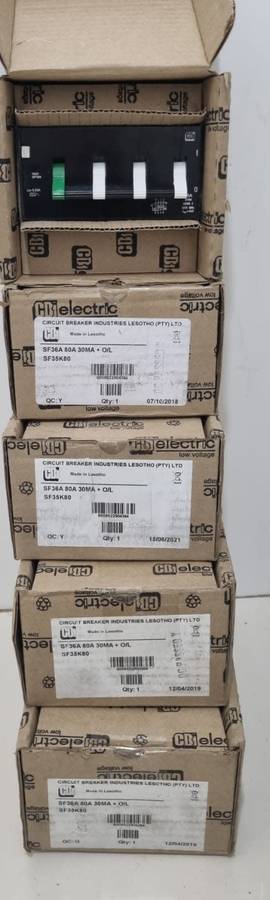 80A CBI SF35K80 Earth Leakage With Overload (BID PER PIECE)!!!