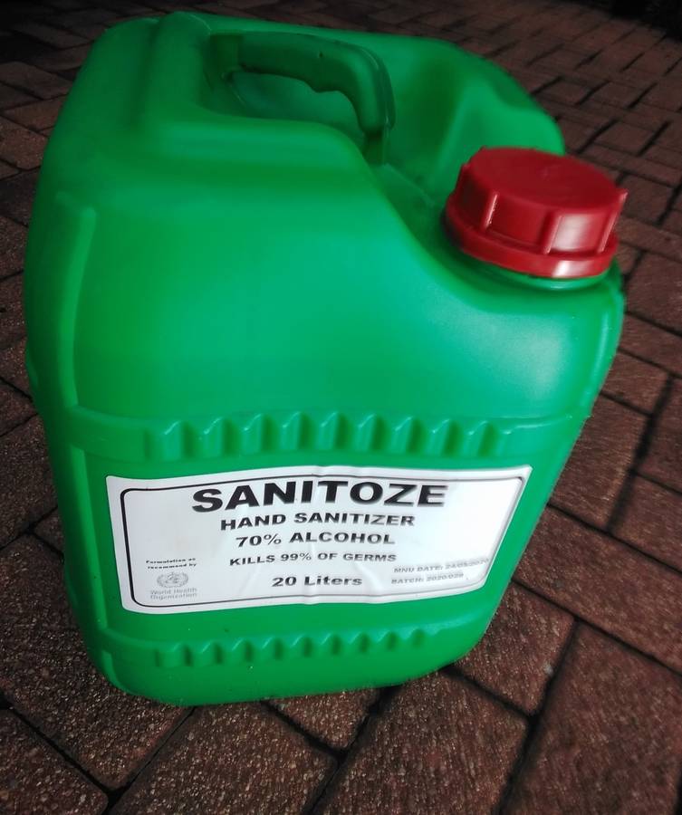 20L Industrial LIQUID Hand Sanitiser 70% Alcohol (BID PER 20L, not per each litre)!!!