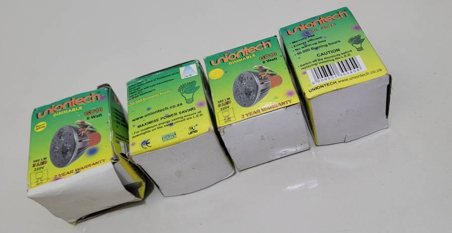 DIMMABLE UNIONTECH 8w LED Downlights GU 10 (BID PER LOT)!!