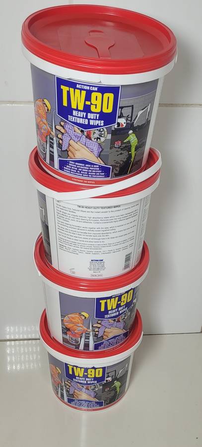 Heavy-Duty Textured Wipes, TW-90 For Removing Grease, Pant, Silicone, Oil (Bid Per Bucket)