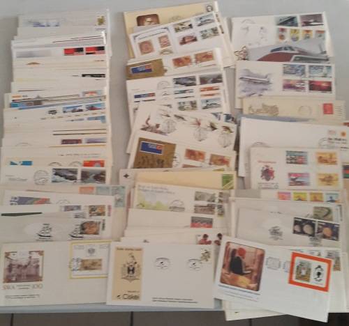 South Africa, Homelands, SWA, Zimbabwe. Box FDC's - Approx 15kg