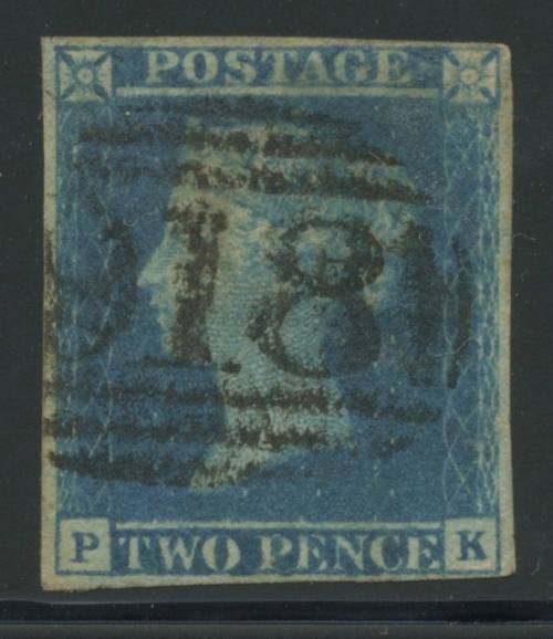 GB 2d Blue. Ivory Head.Used