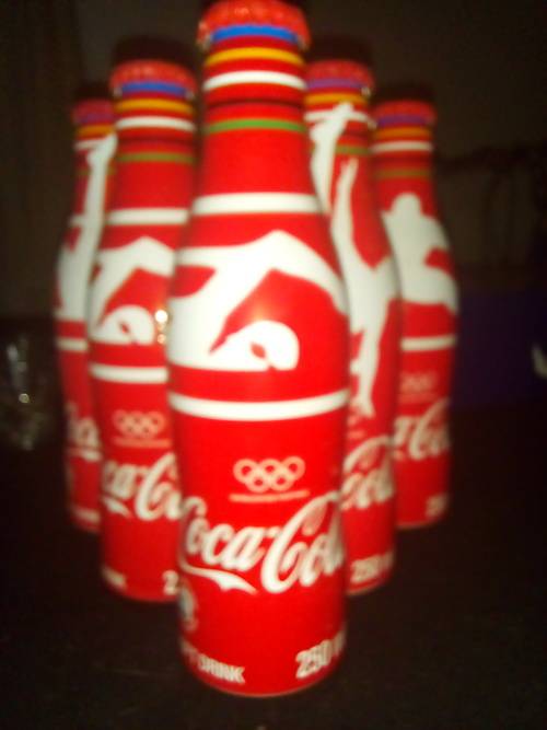 6 sealed limited edition "Olympics" aluminium coke bottles south africa