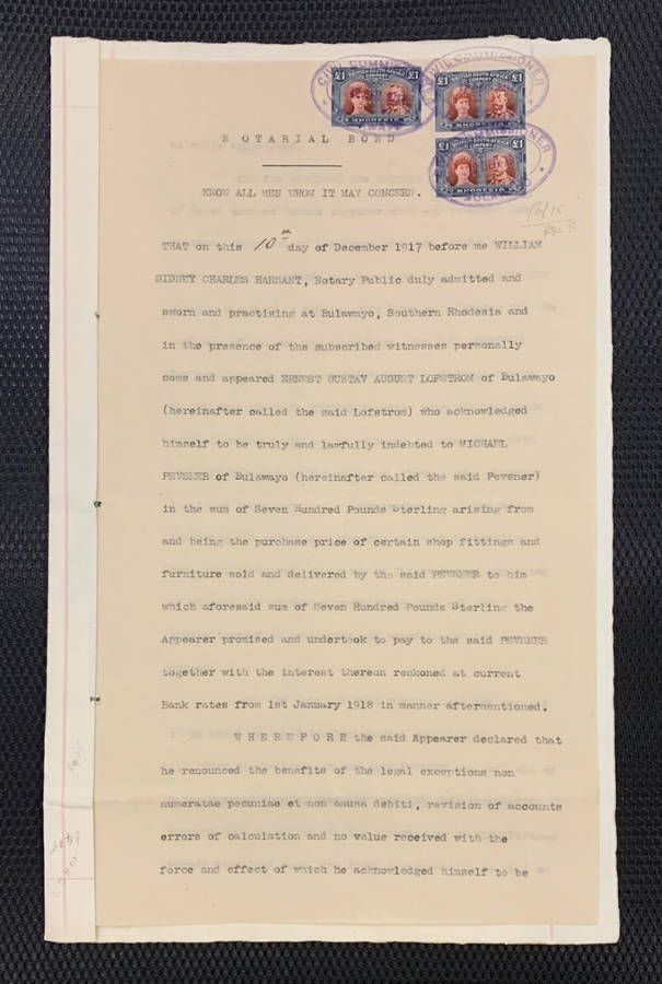 10 Dec 1917, Double Head £1 carmine-red and bluish black group, perfined and cancelled