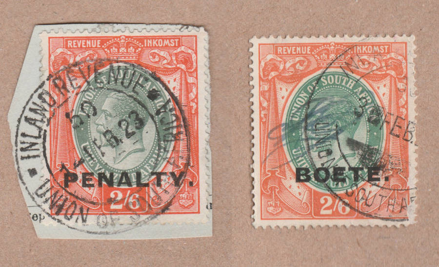 1913 South Africa KGV5 Overprinted BOETE, Overprinted PENALTY. HUGE VALUE, RARE