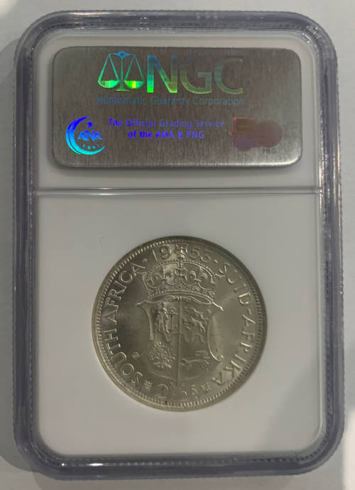 1953 Union of South Africa 2 1/2 Shillings NGC Graded MS63