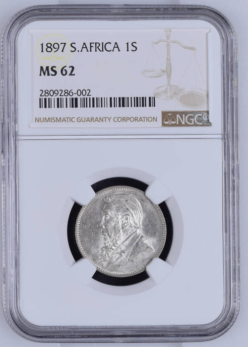 1897 South Africa 1S NGC Graded MS62