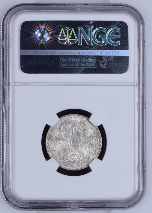 1897 South Africa 1S NGC Graded MS62