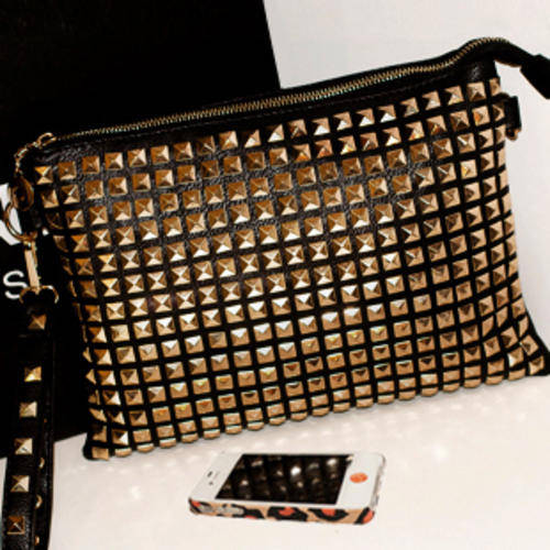PU bag, Clutch bag, ladies bag,envelope bag,studs bag