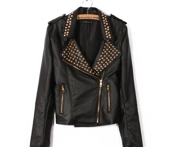 Biker Jacket  PU leather Jacket With Spikes Stone, Stud design,  Zara style