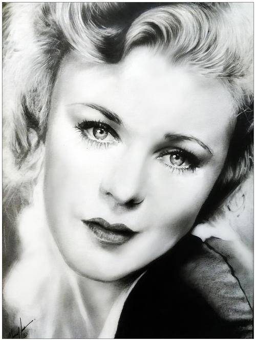 Origial pencil portrait of Ginger Rogers