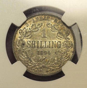 !!!!! WOW 1894 ZAR 1/- SHILLING NGC AU58 LOW STARTING BID !!!!!