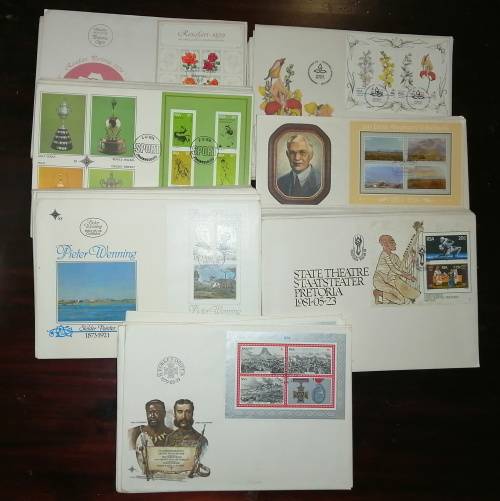 Big Collection: 140 Large SA First Day Covers from 1976-1981 (5 sets of 20 with 7 different themes)