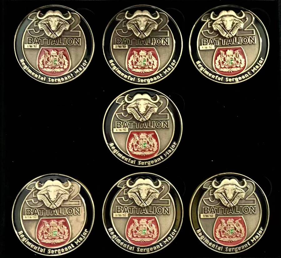 32 Bn Regimental Sergeant Major Collection - 1976 to 1993 - Medallions and Sketches (1 of 32 Exist)