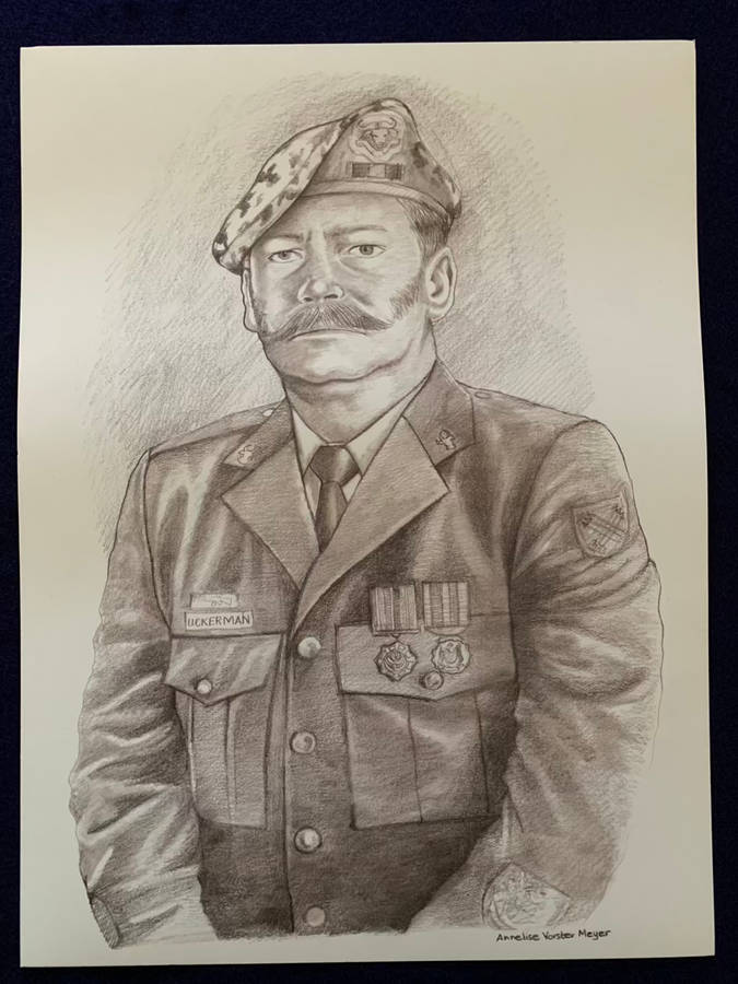 32 Bn Regimental Sergeant Major Collection - 1976 to 1993 - Medallions and Sketches (1 of 32 Exist)