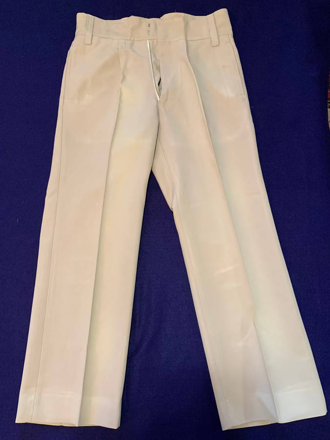 RHODESIAN Long Trousers `Sands` worn by other Units - Period Piece Worn - Label Bronson