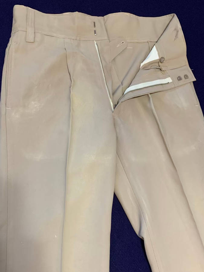 RHODESIAN Long Trousers `Sands` worn by other Units - Period Piece Worn - Label Bronson