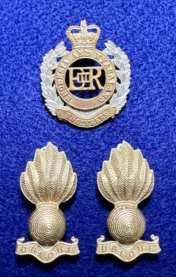 Rhodesian Corps of Engineers Set Cap and Collars Rhodesia Nyasaland QC Variation 1