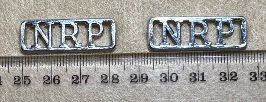 Northern Rhodesia Police - 2 SHOULDER TITLES NRP