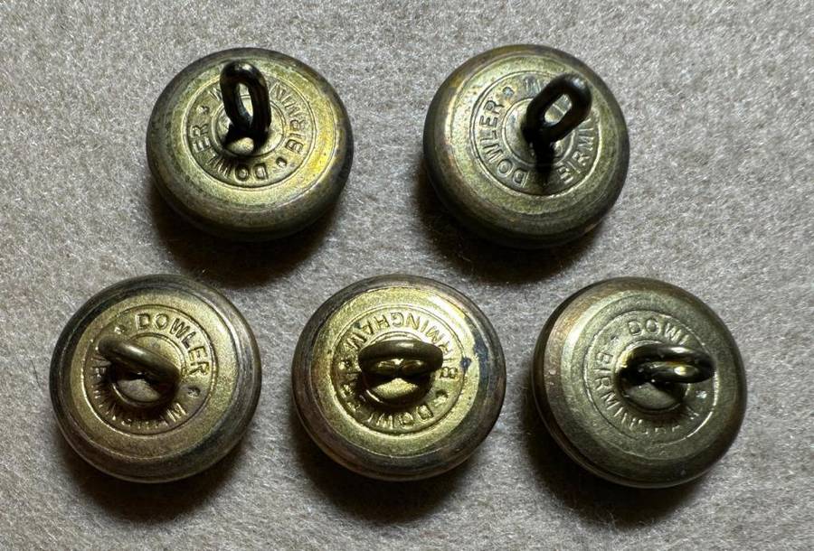 Rhodesian CUSTOMS AND IMMIGRATION - VARIED BRASS BUTTONS - SMALL, by DOWLER, BIRMINGHAM