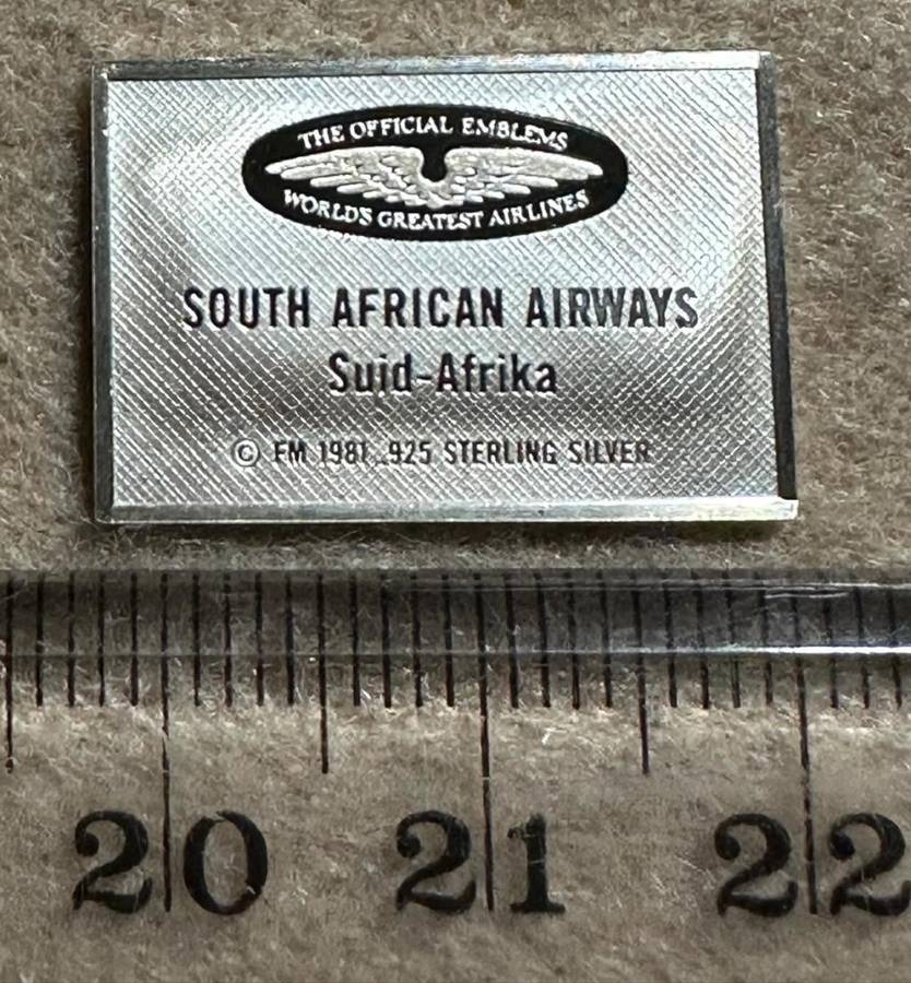 South African Civil Aviation - SAA BADGE