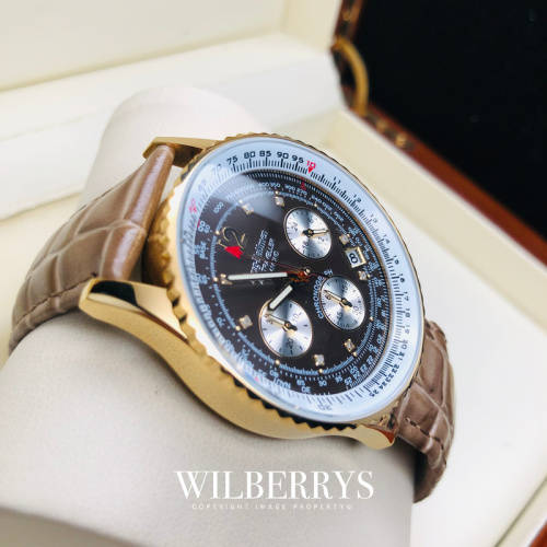 KRUG BAUMEN Men`s Air Traveller Diamond Watch 46mm Chocolate - Retail R10 000.00