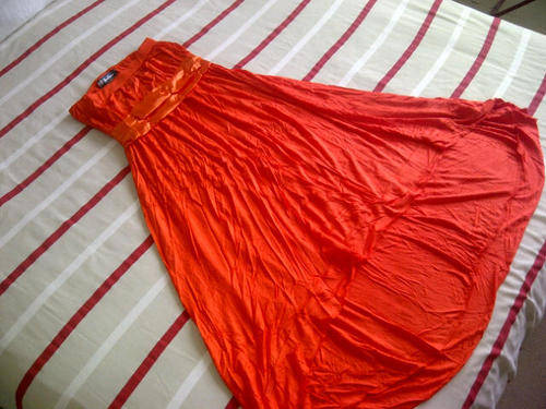 **Funky Design Ladies Orange Boob Tube Dress**Great for Summer* XXL/XXXL ONLY***Brand New***