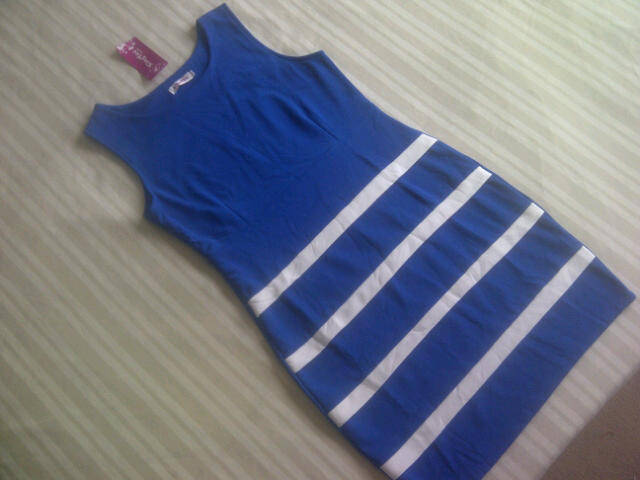 ***Cute & Funky Ladies Blue & White Dresses***Great Quality***XL, XXL ONLY***BRAND NEW***