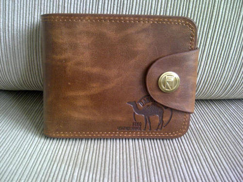 **Men's Genuine Leather "Dakota Red Fino" Wallet***Tan***High Quality***BRAND NEW***