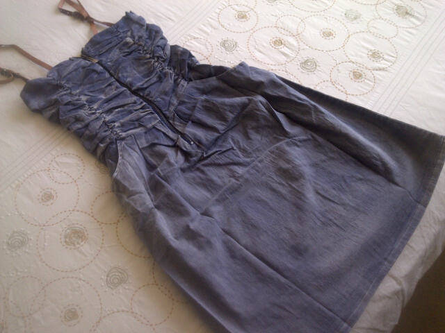 **Cute Denim Style Ladies Short Summer Dress with leather look straps***S/M, L,XL, XXL/XXXL***