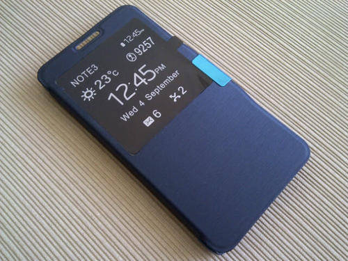 **Samsung Galaxy Note 3 Cover With Window & Magnetic Strip***Black, Pebble Blue ONLY***BRAND NEW***
