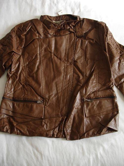**Stunning Ladies Leather Look Biker Like Jackets with Funky Design***2 Colours***XXL, XXXL***