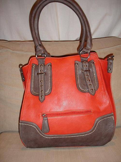 **Stunning Ladies Plum/Light Red/Brown PU Leather Handbag With Beautiful Detail & Design**