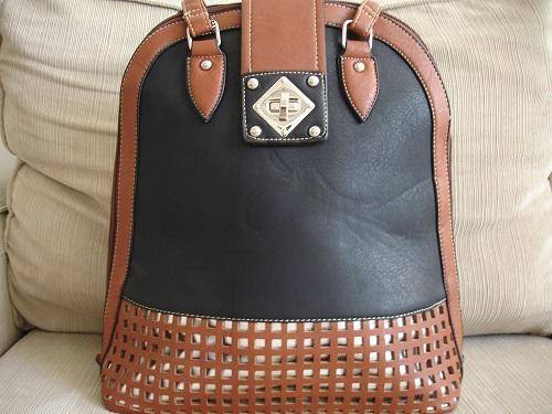 **Stunning Ladies Black/Tan/Brown PU Leather Bag***Handbag & Backpack***BRAND NEW**