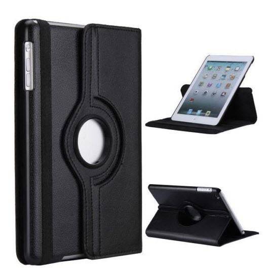 ***Apple Ipad Mini 360 Rotating PU Leather Stand Cover & Screen Protector***Black, Pink ONLY***