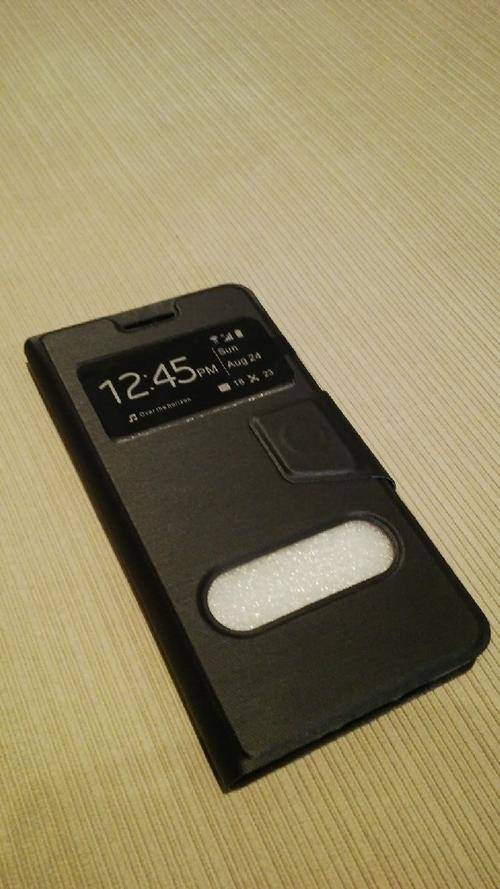**Samsung Galaxy A5 Double Window Book Case Stand Covers with Magnet Clasp**Black, Blue, Purple**