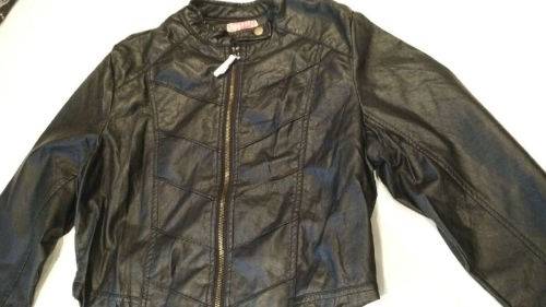 **Stunning Ladies BLACK Leather Look Biker Style Crop Jacket**XXXL ONLY*LAST ONE*BRAND NEW*