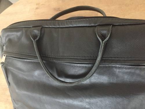 ***Stunning Hand Made Full Grain Cow Soft Leather Laptop  Bag***BLACK***Beautiful***