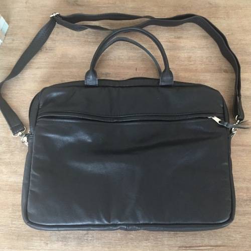 ***Stunning Hand Made Full Grain Cow Soft Leather Laptop  Bag***BLACK***Beautiful***